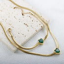 CONJUNTO CORDÃO + PULSEIRA FEMININA CORAÇÃO BANHADA A OURO 18K