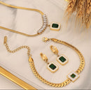 KIT CORDÃO + PULSEIRA + PAR DE BRINCOS FEMININO- BANHADO A OURO 18K