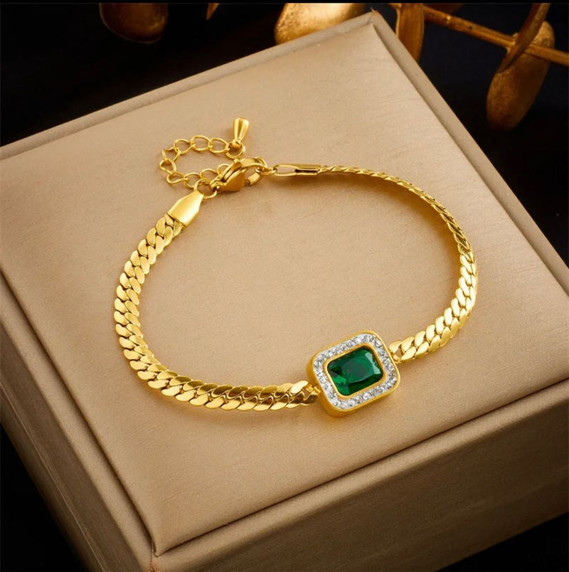KIT CORDÃO + PULSEIRA + PAR DE BRINCOS FEMININO- BANHADO A OURO 18K