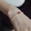 Pulseira cravejada com zircônia   Feminina Banhada Our