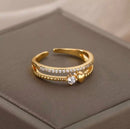 ANEL FEMININO AJUSTAVEL - BANHADO A OURO 18K