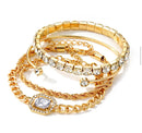 LOTE 4 PULSEIRAS FEMININA BANHADAS A OURO 18K