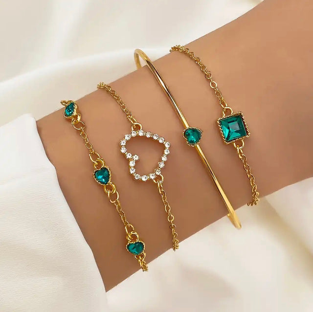 LOTE 4 PULSEIRAS FEMININA BANHADAS A OURO 18K