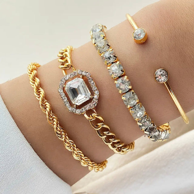 LOTE 4 PULSEIRAS FEMININA BANHADAS A OURO 18K