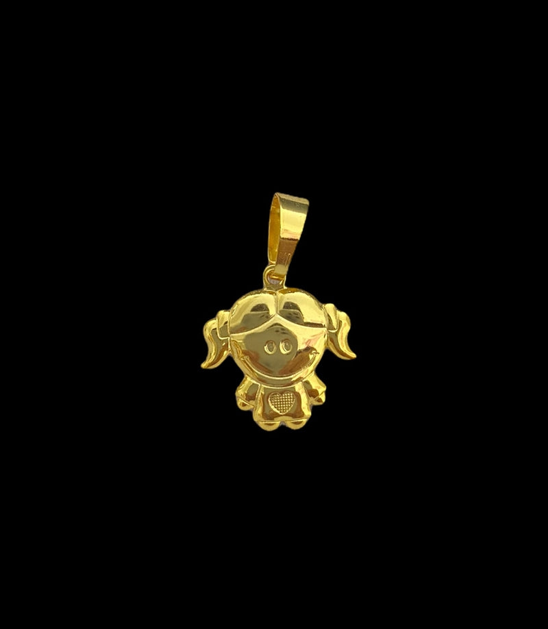 PINGENTE MENINA P -BANHADO A OURO 18K