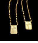 ESCAPULÁRIO FÉ 3MM TIJOLINHO - BANHADO A OURO 18k