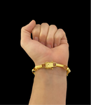 PULSEIRA TIJOLINHO 8MM - BANHADO A OURO 18K