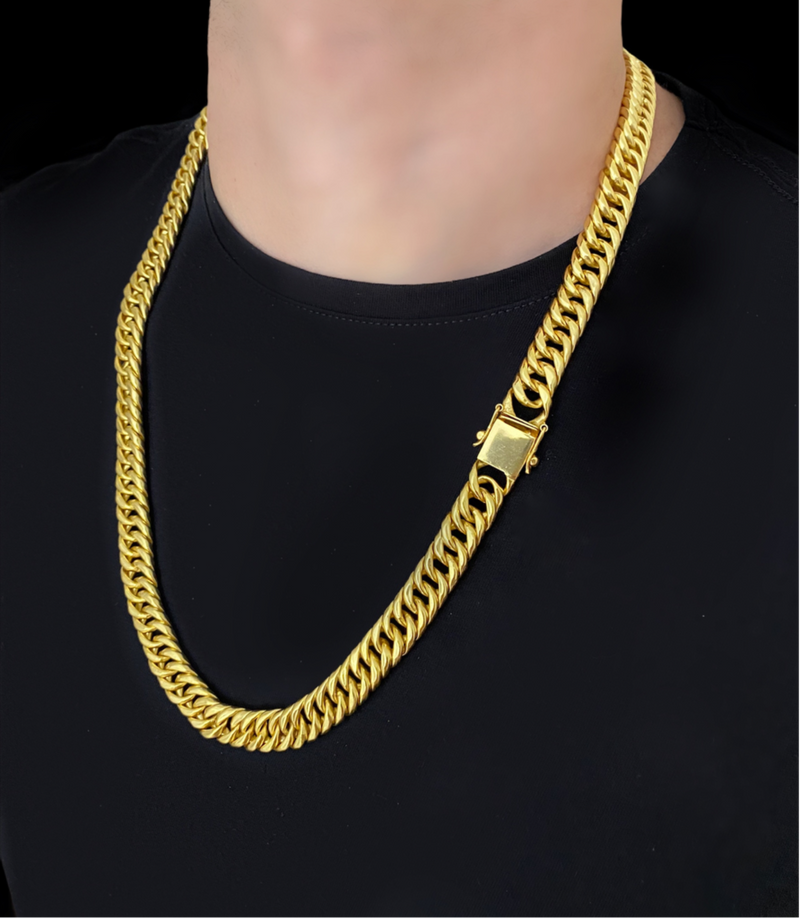 Corrente Grumet 13mm Banhada Ouro 18K