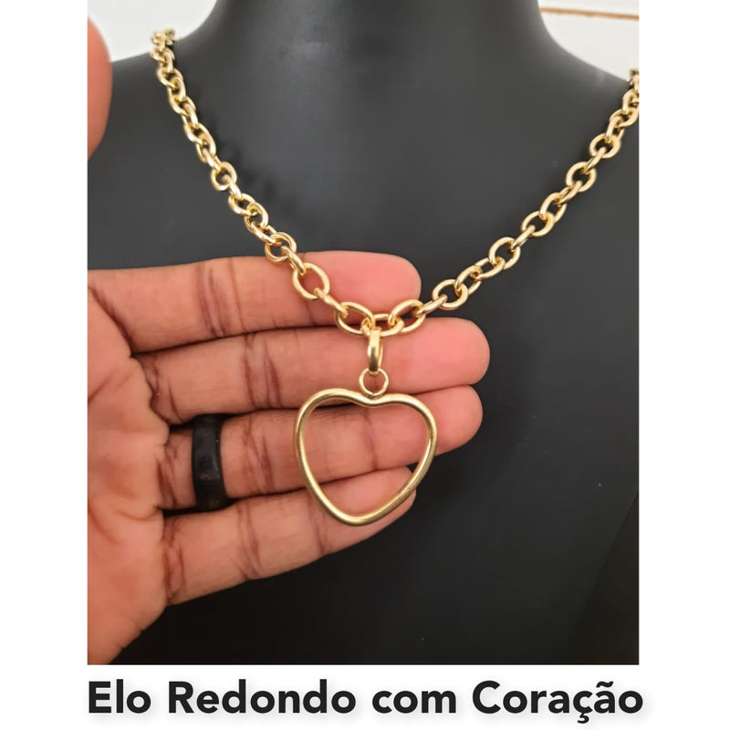 Corrente Cadeado 5mm com coração