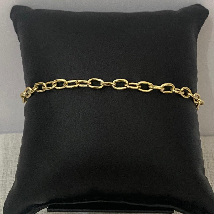 Corrente e Pulseira Moeda Antiga  Cadeado 4mm
