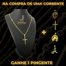CORRENTE + PINGENTE BANHADO A OURO 18k