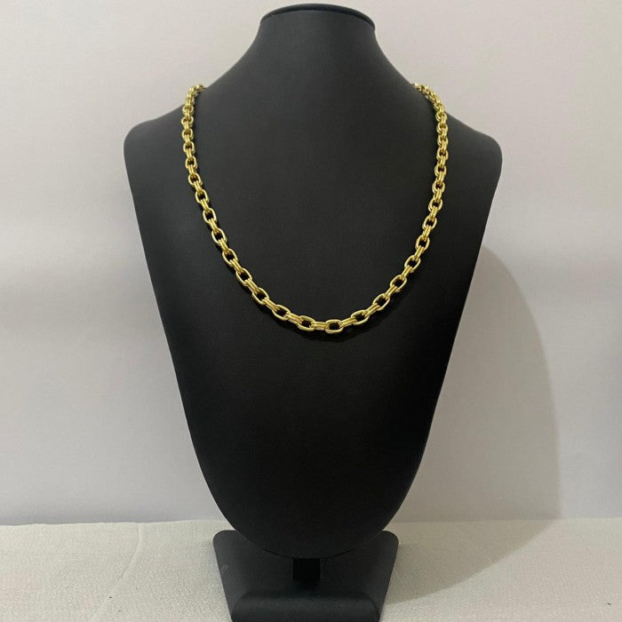 Corrente e Pulseira Cadeado Elo Duplo 6mm