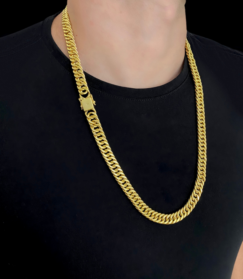 Corrente Grumet 10mm Banhada Ouro 18K
