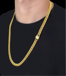 Corrente + Pulseira Grumet 9mm Banhada Ouro 18K