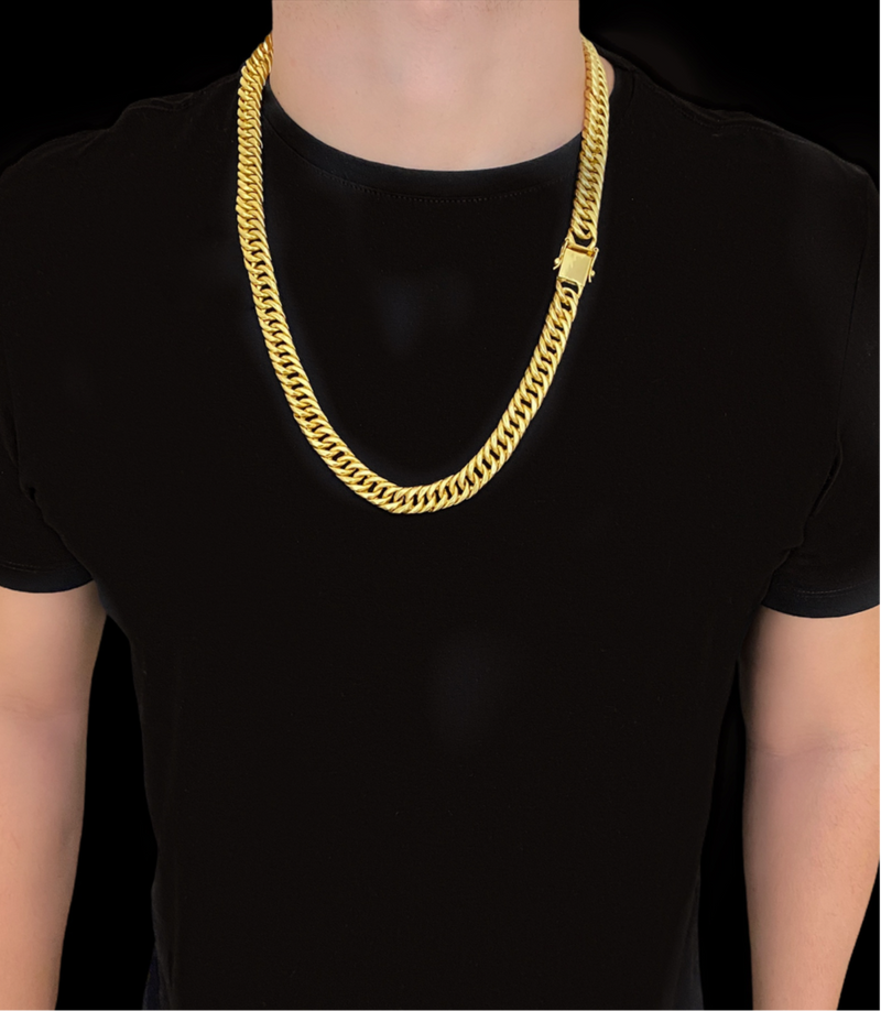 Corrente Grumet 13mm Banhada Ouro 18K