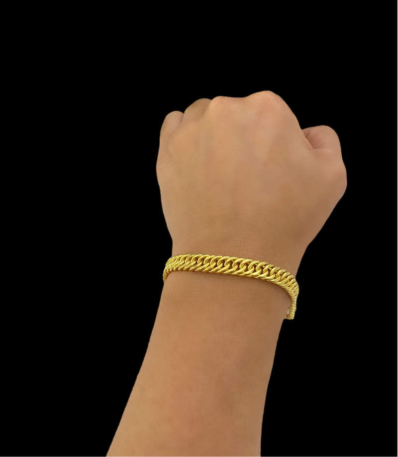 Pulseira Grumet 8mm Banhada Ouro 18K
