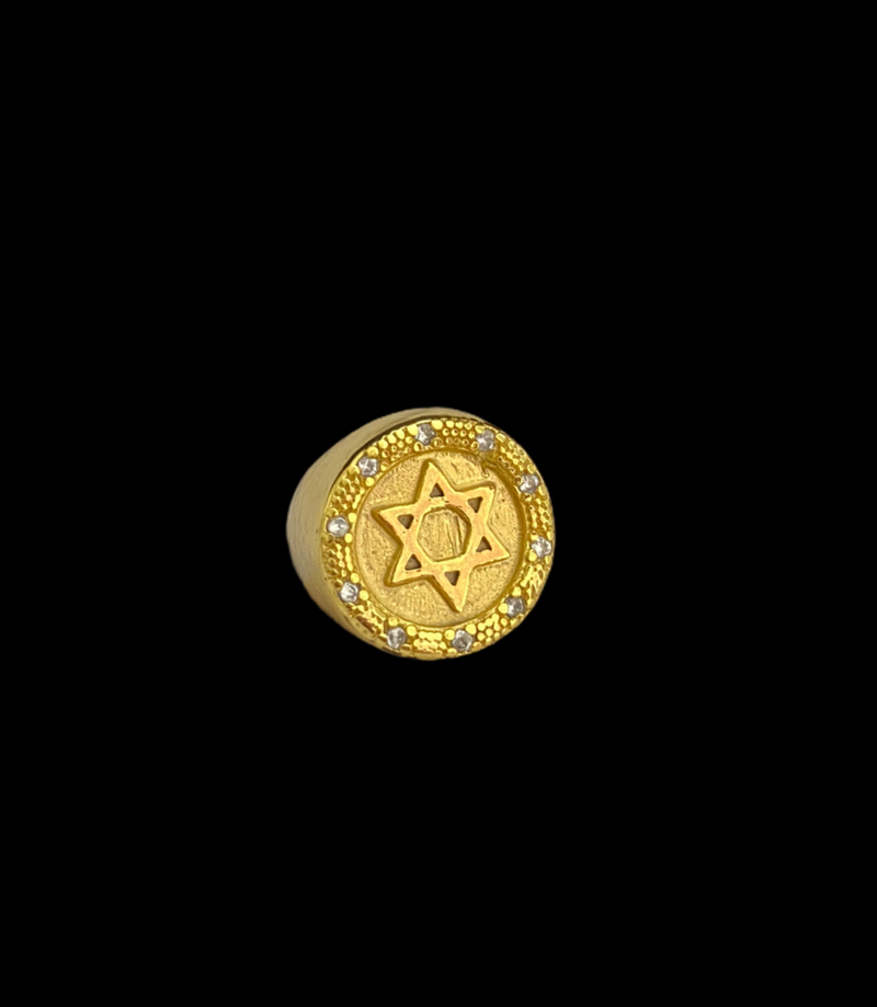 ANEL ESTRELA DE DAVI - BANHADO A OURO 18K