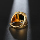 ANEL PEDRA CRAVEJ AJUSTÁVEL - BANHADO A OURO 18K