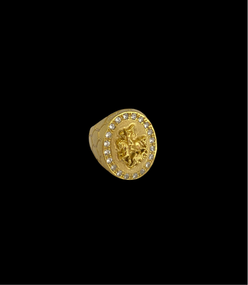ANEL SÃO JORGE - BANHADO A OURO 18K