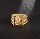 Anel Regulável Buda Banhado a Ouro 18k Luxo.