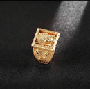 Anel Regulável Buda Banhado a Ouro 18k Luxo.