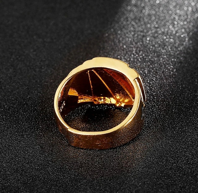 Anel Regulável Cartas 100% Banhado a Ouro 18k LUXO