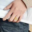 Anel Regulável Luxuoso Banhado a Ouro 18k.