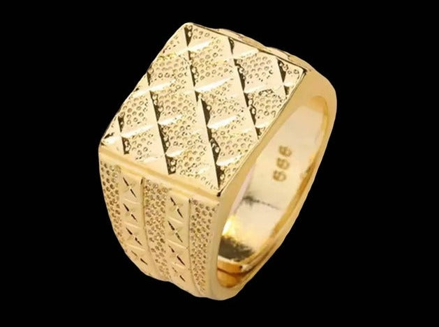 Anel Regulável Luxuoso Banhado a Ouro 18k.