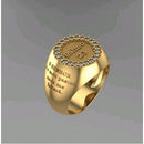 Anel de Moeda Antiga – Modelo Salmo 23 Cravejado de Pedras Zirconea