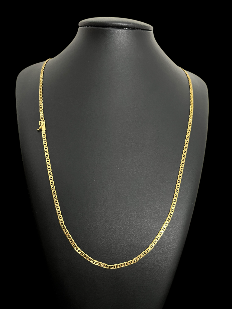 CORDÃO 3MM PIASTRINE - BANHADO A OURO 18k