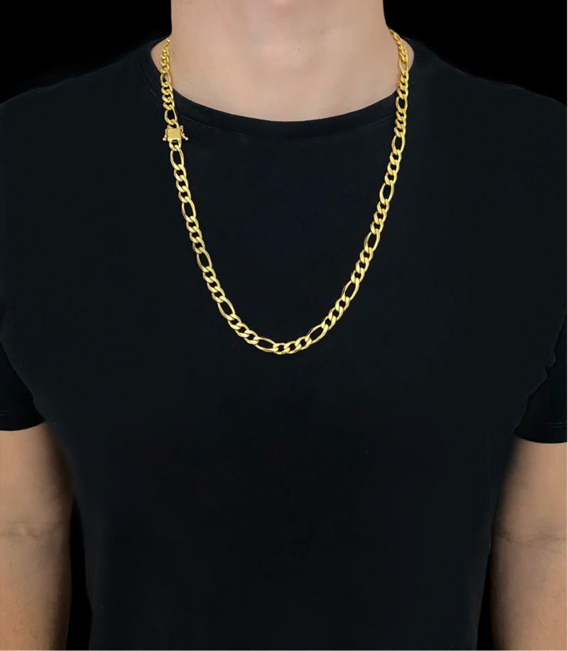 CORDÃO 3X1 8MM - BANHADO A OURO 18k