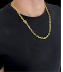 CORDÃO CADEADO 6mm - BANHADO A OURO 18K