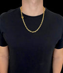 CORDÃO CADEADO 6mm - BANHADO A OURO 18K