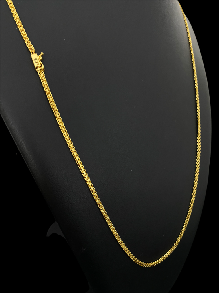 CORDÃO CADEADO DUPLO 3MM - BANHADO A OURO 18k