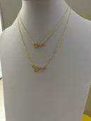 CORDÃO FEMININO ORAI VIGIAI DUPLO 1MM - BANHADO A OURO 18K