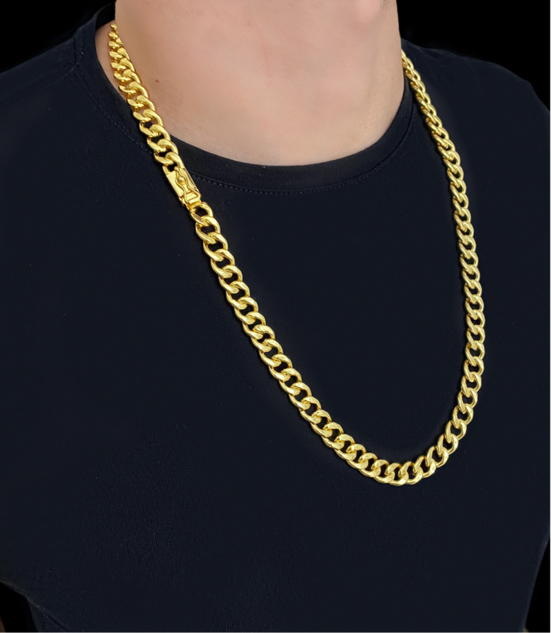 CORDÃO TIJOLINHO 3MM - BANHADO A OURO 18K