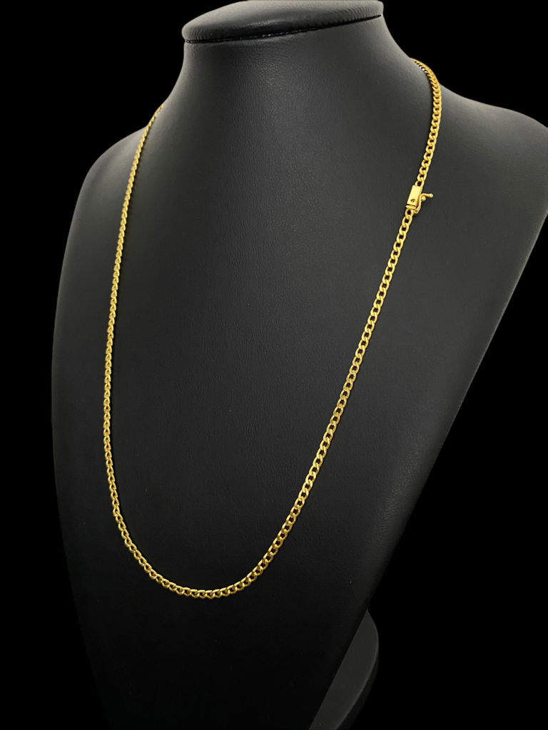 CORDÃO PITBULL 3MM - BANHADO A OURO 18k