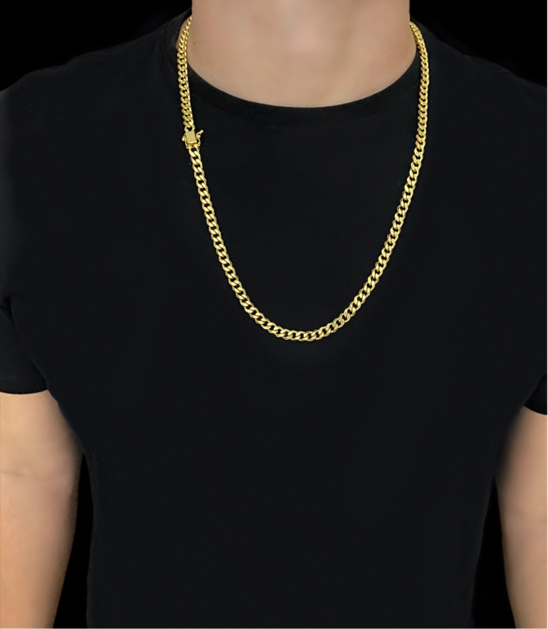 CORDÃO PITBULL 6MM - BANHADO A OURO 18k