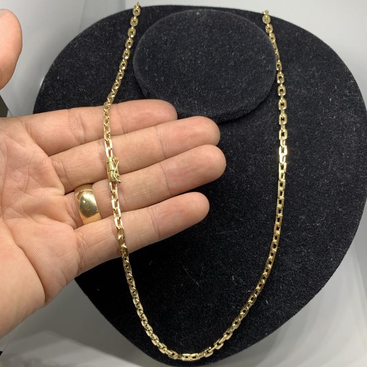 Corrente Moeda Antiga Cadeado 4mm lixada