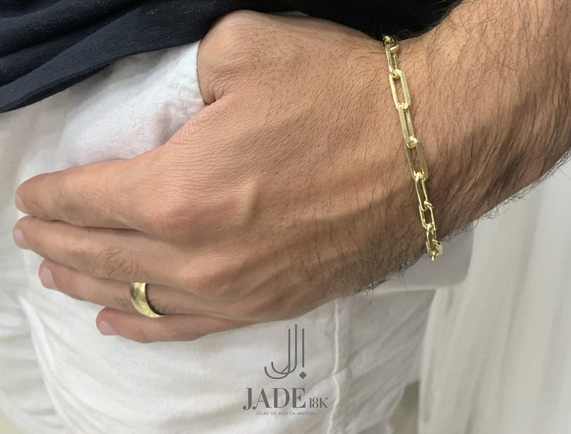 Pulseira Moeda Antifa Cadeado 5 mm Alongadinho