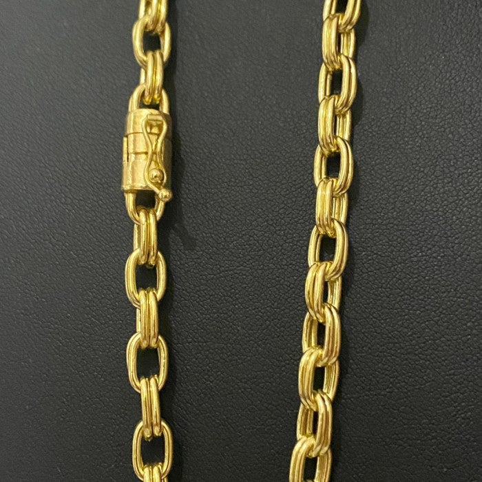 Corrente moeda antiga Cadeado Duplo 6mm