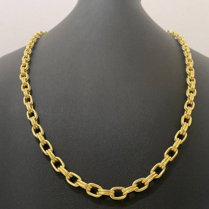 Corrente moeda antiga Cadeado Duplo 6mm