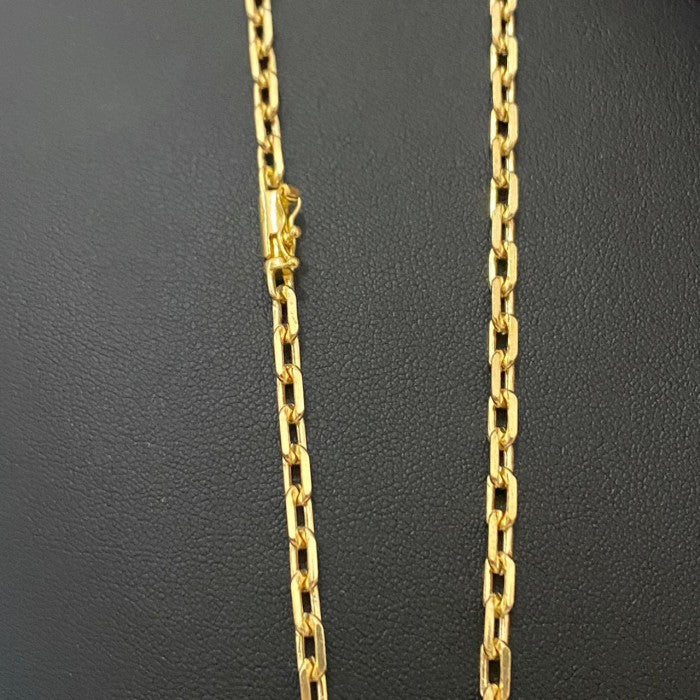 Corrente  moeda antiga Cadeado Lixado 2mm11