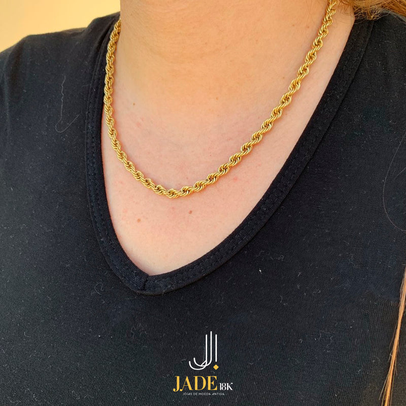 Corrente de Moeda Antiga Elo Bahiano 5mm Feminina Masculino