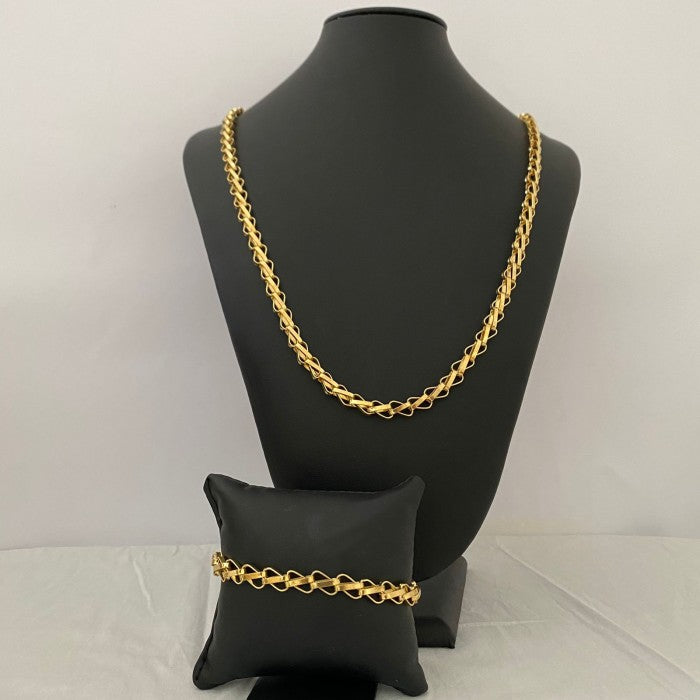 Corrente e Pulseira  Moeda Antiga Elo X 8mm