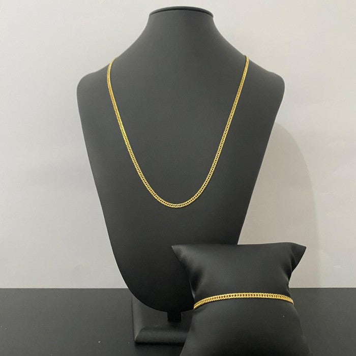 Corrente e Pulseira  Moeda Antiga Grumet 2mm