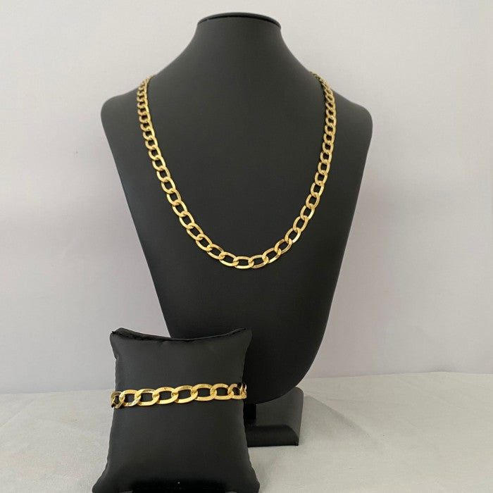 Corrente e Pulseira  Moeda Antiga Laminada 1x1 8mm