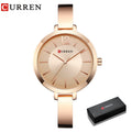 Relógio Feminino CURREN Moda Ouro de Aço Inoxidável Ultra fino  Montre Femme