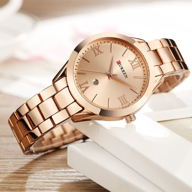 Relógio Feminino de luxo CURREN  Montre Femme