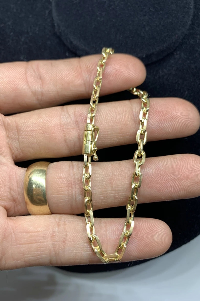 Pulseira de Moeda Antiga  Modelo Cadeado  Lixado 4mm